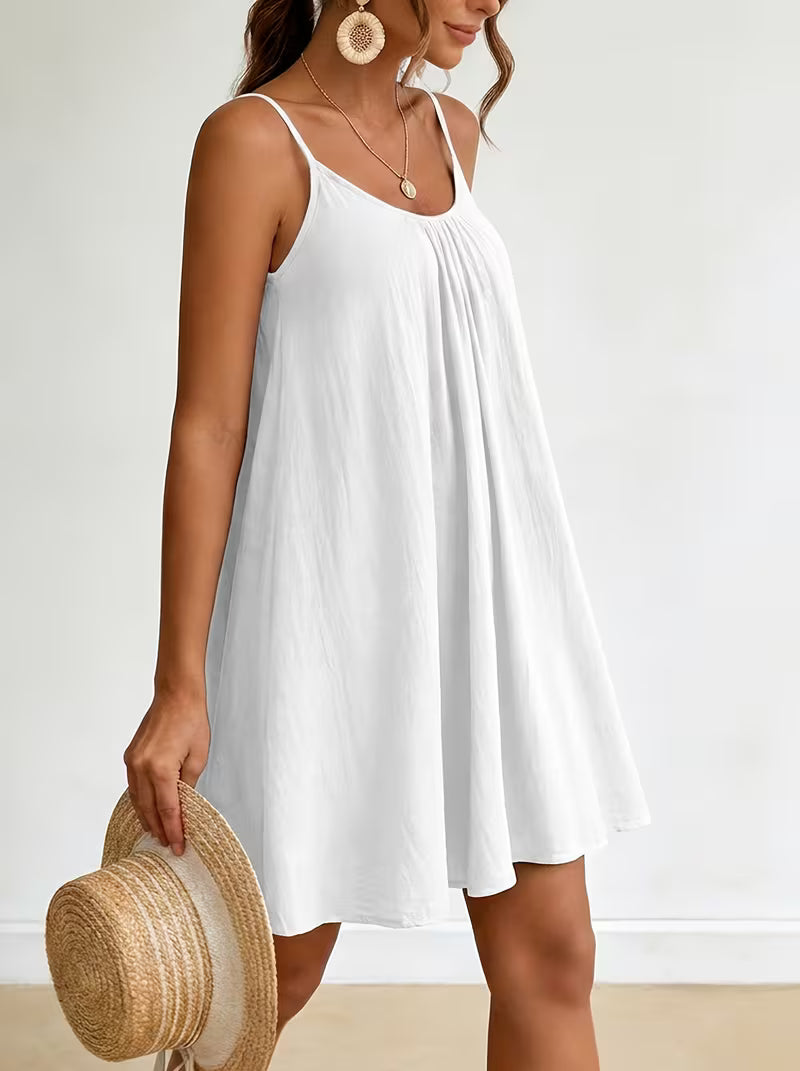 Women's Solid Color A-Line Cami Dress – Minimalist Casual Summer Dress