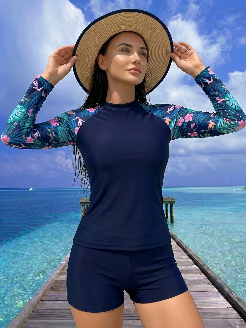 Women’s Fashionable 2-Piece Tankini Swimsuit Set – Beachwear for Summer Vacations