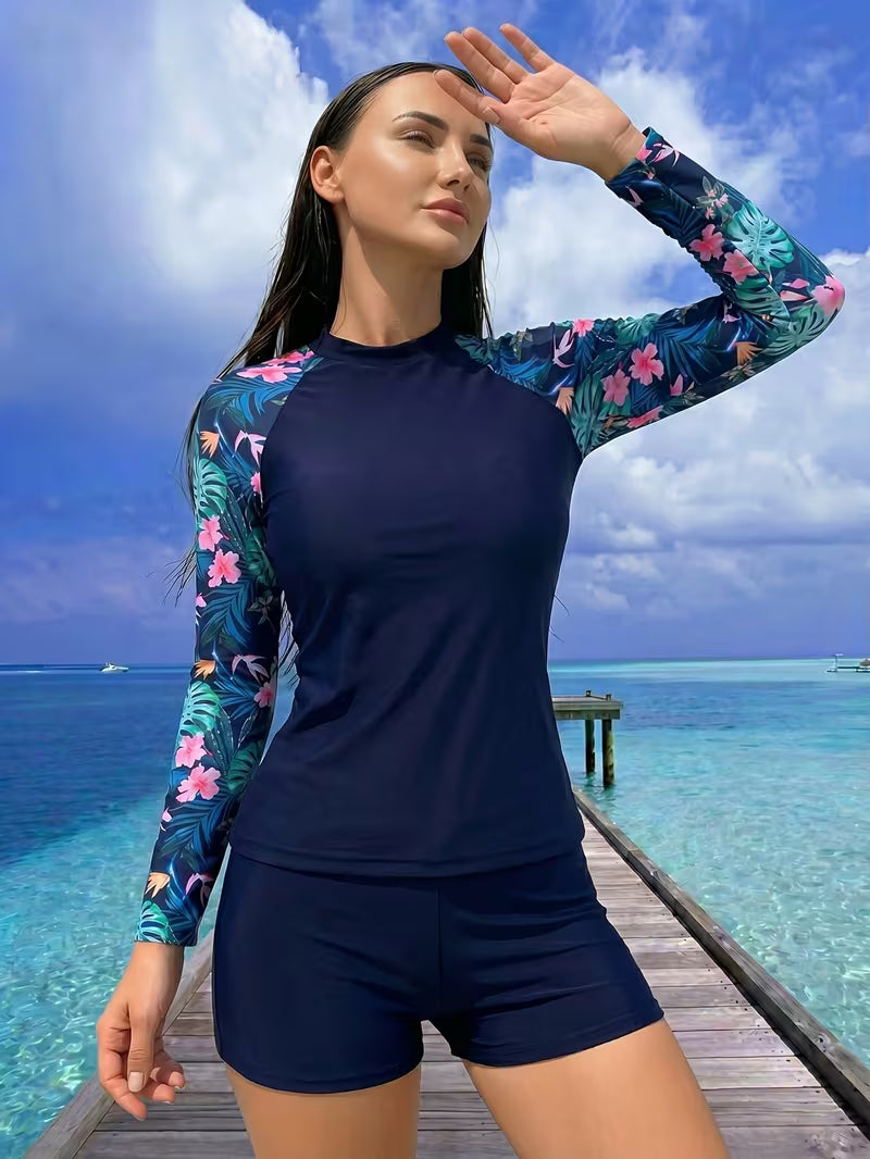 Women’s Fashionable 2-Piece Tankini Swimsuit Set – Beachwear for Summer Vacations