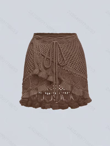 Women's Elegant Mini Skirt – Solid Color Minimalist Summer Beachwear