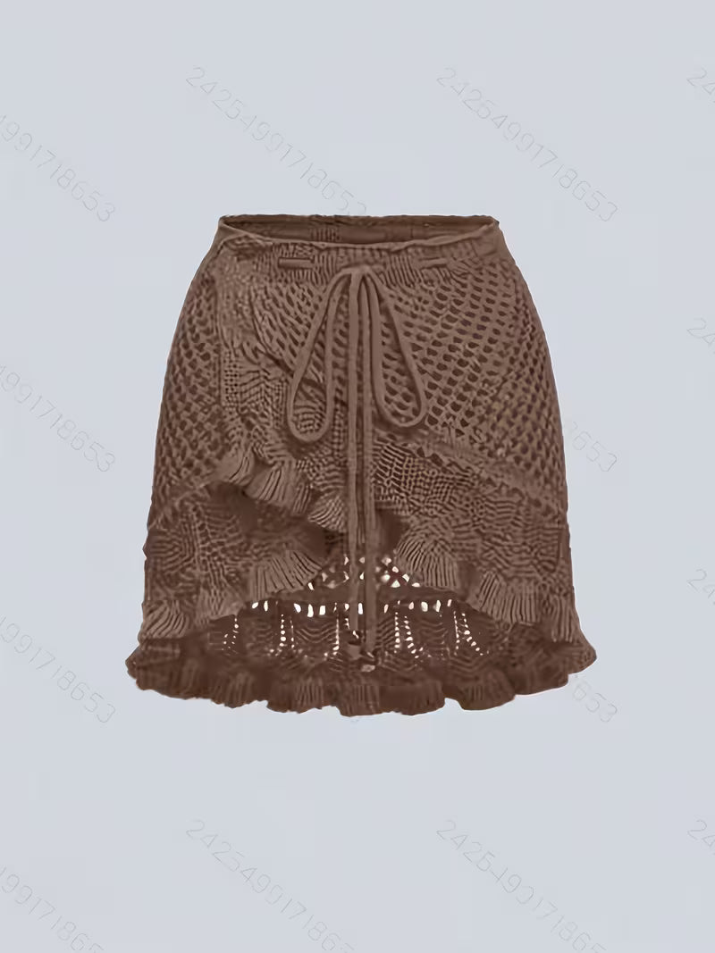 Women's Elegant Mini Skirt – Solid Color Minimalist Summer Beachwear