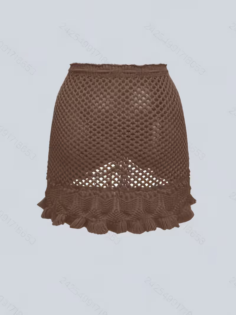 Women's Elegant Mini Skirt – Solid Color Minimalist Summer Beachwear